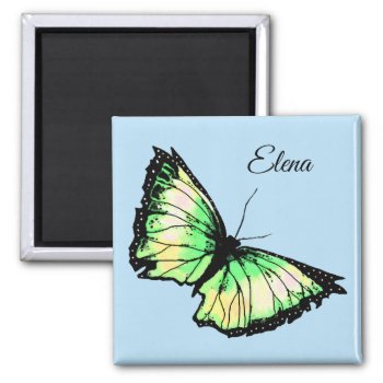 "harlequin" - Green Butterfly Magnet by Lily_and_Lyla at Zazzle