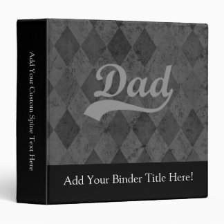 Harlequin Grey Shades Dad 3 Ring Binder