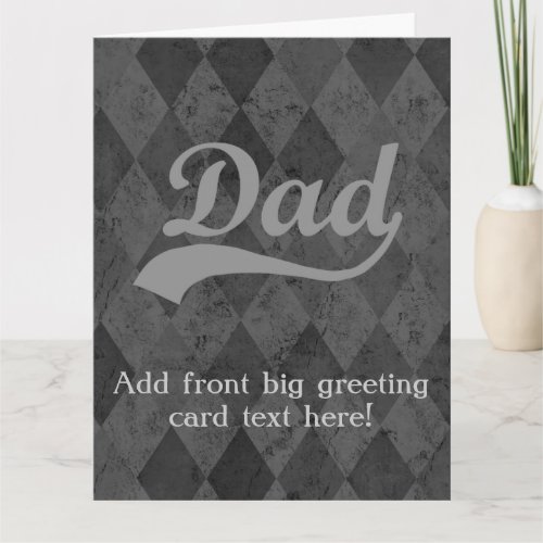 Harlequin Grey Shades Dad Fathers Day Card