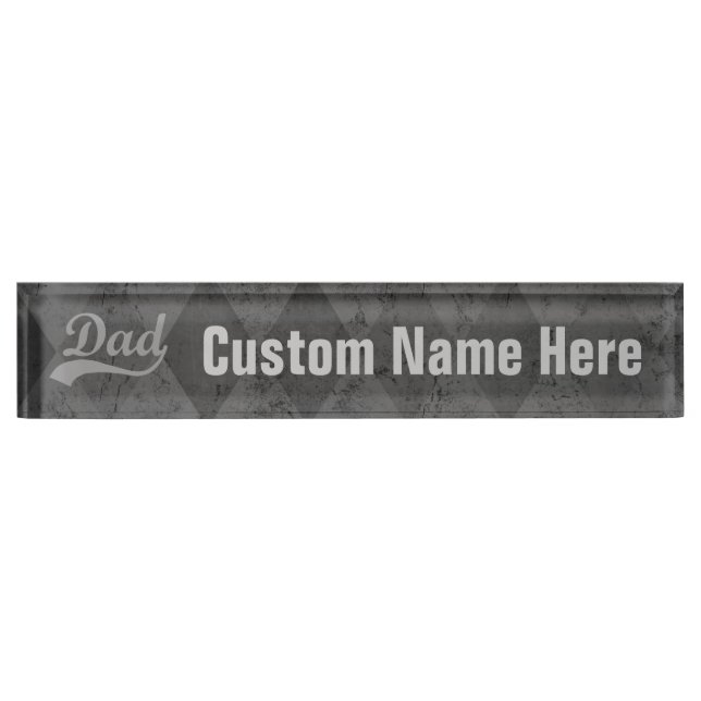 Harlequin Grey Shades Dad Father's Day Name Plate (Front)