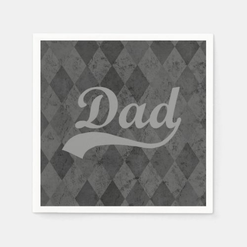 Harlequin Grey Shades Dad Fathers Day Paper Napkins