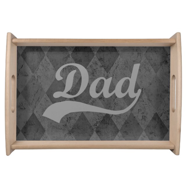 Harlequin Grey Shades Dad Father's Day Serving Tray (Front)