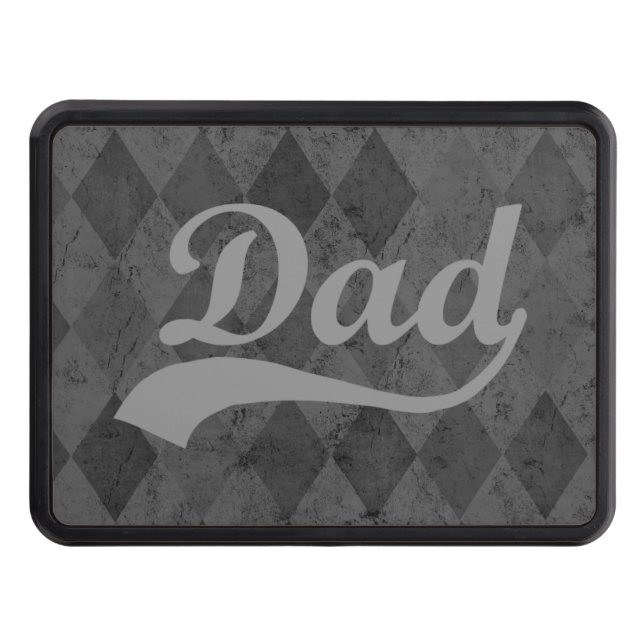 Harlequin Grey Shades Dad Father's Day Tow Hitch Cover (Front)