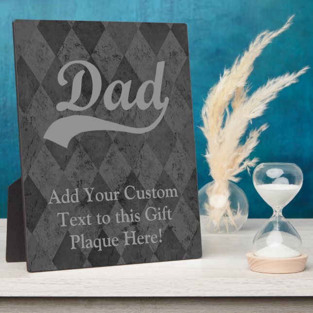 Harlequin Grey Shades Dad Plaque (Side)