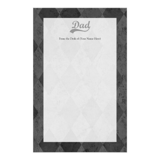 Harlequin Grey Shades Dad Stationery
