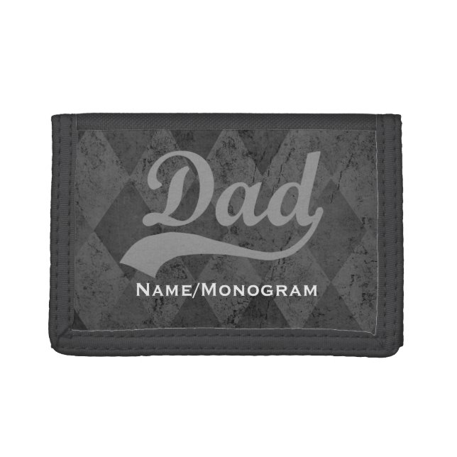Harlequin Grey Shades Dad Tri-fold Wallet (Front)