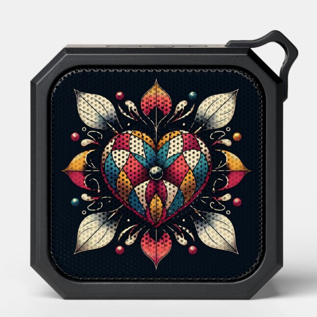 Harlequin Heart Bluetooth Speaker (Front)