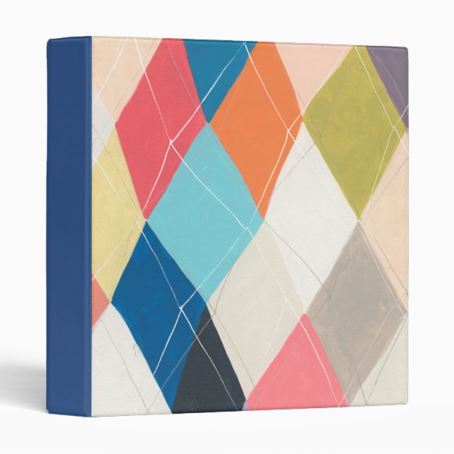 Harlequin Hopscotch - Argyle Pattern 3 Ring Binder (Front/Spine)