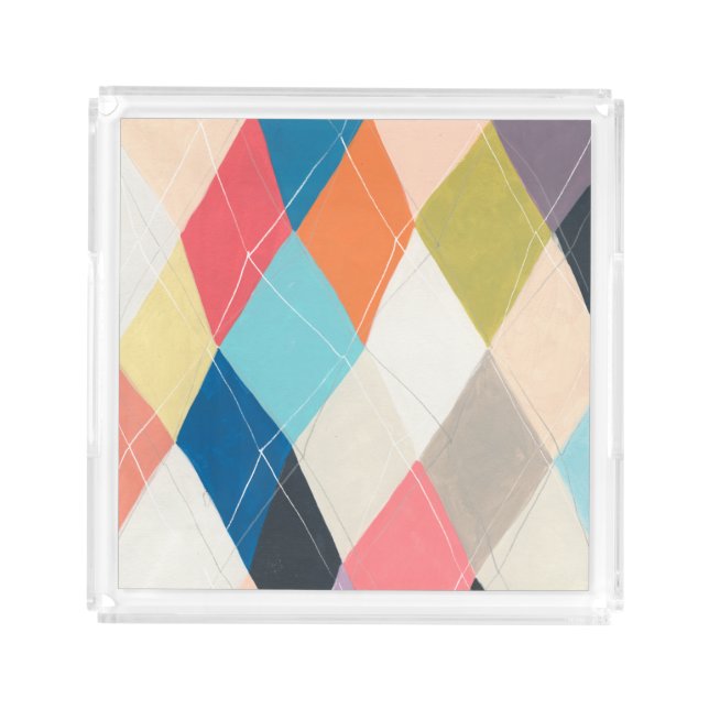 Harlequin Hopscotch - Argyle Pattern Acrylic Tray (Front)