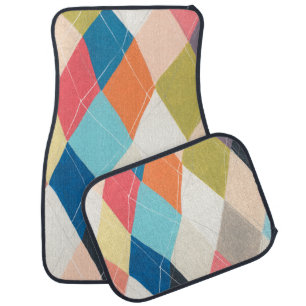 Harlequin Hopscotch - Argyle Pattern Car Floor Mat