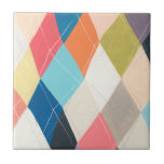 Harlequin Hopscotch - Argyle Pattern Ceramic Tile<br><div class="desc">Harlequin Hopscotch II by June Erica Vess. Unique design featuring wavy geometric shapes that make an argyle-like pattern. | 141030D</div>