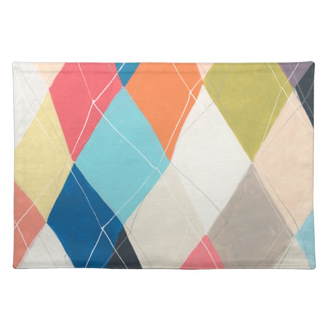 Harlequin Hopscotch - Argyle Pattern Cloth Placemat (Front)