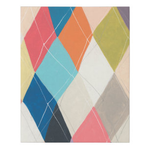 Harlequin Hopscotch - Argyle Pattern Faux Canvas Print