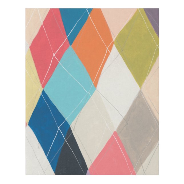 Harlequin Hopscotch - Argyle Pattern Faux Canvas Print (Front)