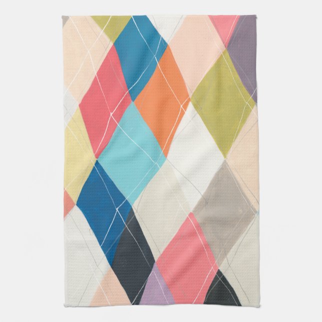 Harlequin Hopscotch - Argyle Pattern Kitchen Towel (Vertical)