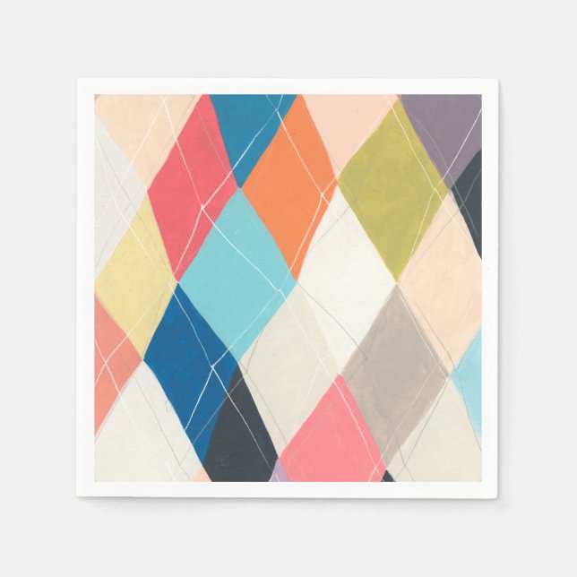 Harlequin Hopscotch - Argyle Pattern Napkins (Front)