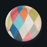 Harlequin Hopscotch - Argyle Pattern Paper Plates<br><div class="desc">Harlequin Hopscotch II by June Erica Vess. Unique design featuring wavy geometric shapes that make an argyle-like pattern. | 141030D</div>