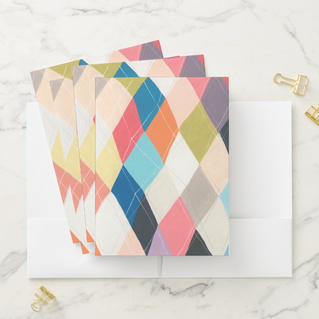 Harlequin Hopscotch - Argyle Pattern Pocket Folder (In Situ)