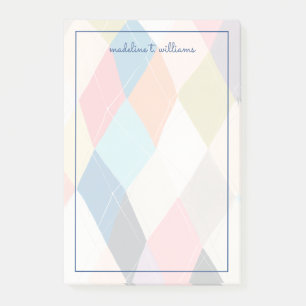 Harlequin Hopscotch - Argyle Pattern Post-it Notes