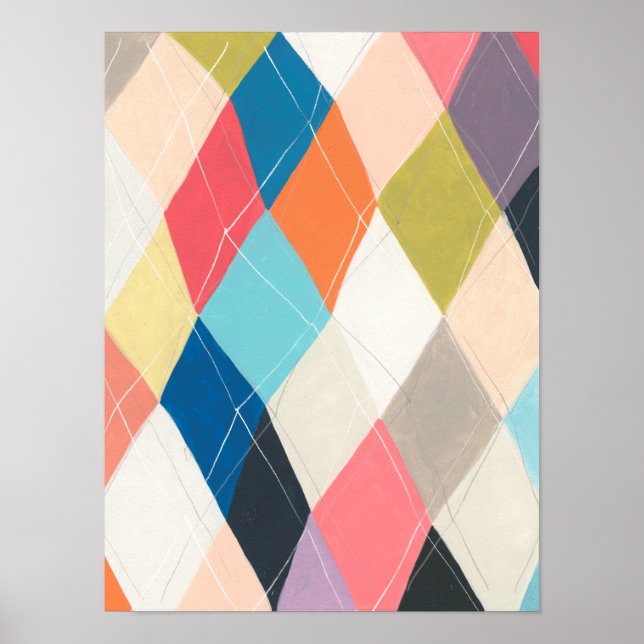 Harlequin Hopscotch - Argyle Pattern Poster (Front)