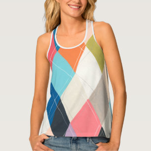 Harlequin Hopscotch - Argyle Pattern Tank Top