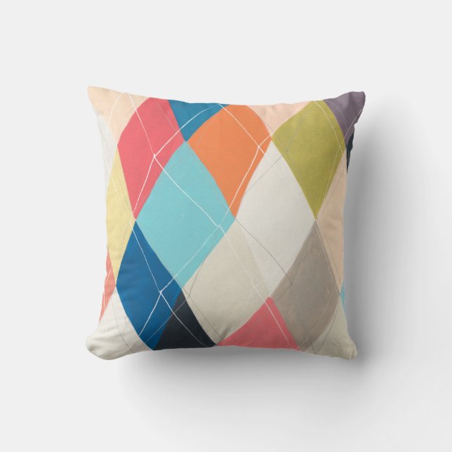 Harlequin Hopscotch - Argyle Pattern Throw Pillow (Front)