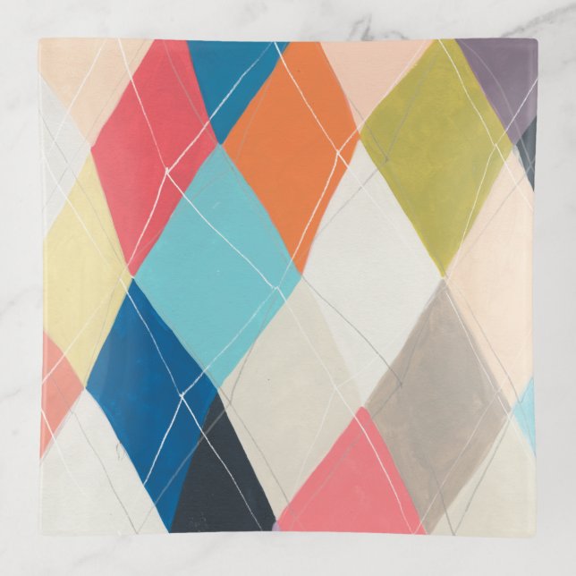 Harlequin Hopscotch - Argyle Pattern Trinket Tray (Front)