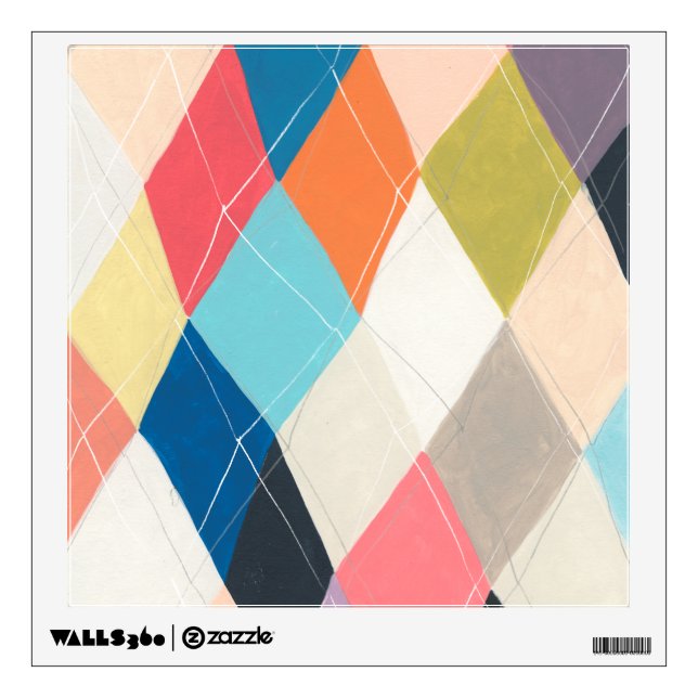Harlequin Hopscotch - Argyle Pattern Wall Decal (Front)