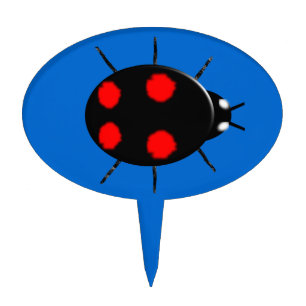 Harlequin Ladybird Cake Pick