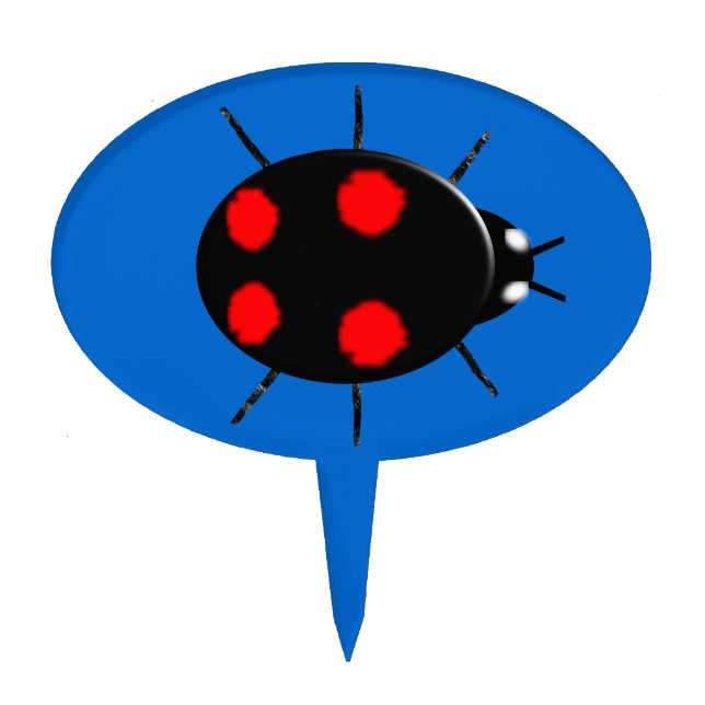 Harlequin Ladybird Cake Pick (Front)