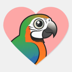 Harlequin Macaw Heart Sticker