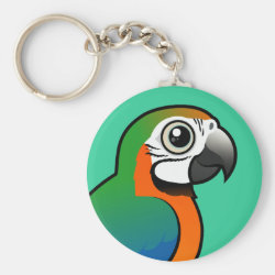 Harlequin Macaw Basic Button Keychain
