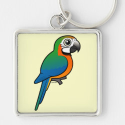 Harlequin Macaw Premium Square Keychain