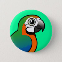 Harlequin Macaw Round Button