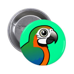 Harlequin Macaw Round Button