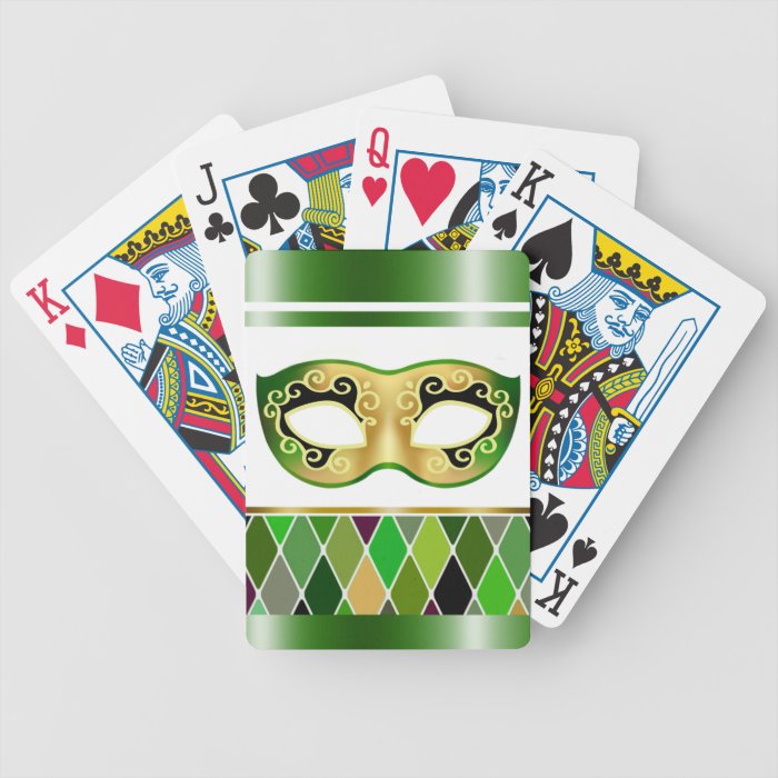 Harlequin Masquerade   emerald green Bicycle Card Decks