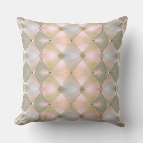 Harlequin Mother of Pearl Throw Pillow