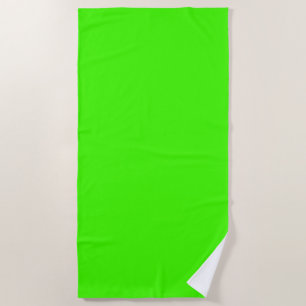 Harlequin Neon Green Solid Color Beach Towel