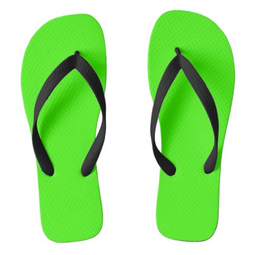 Harlequin Neon Green Solid Color Flip Flops