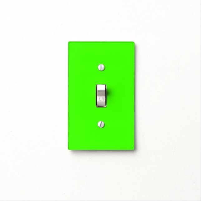 Harlequin Neon Green Solid Color Light Switch Cover (In Situ)
