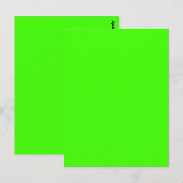 Harlequin Neon Green Solid Color Postcard (Front/Back)