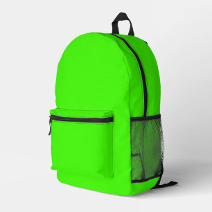 Harlequin Neon Green Solid Color Printed Backpack