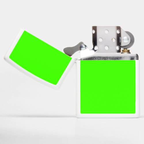 Harlequin Neon Green Solid Color Zippo Lighter