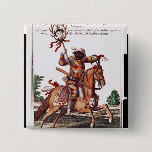 Harlequin on Horseback Button