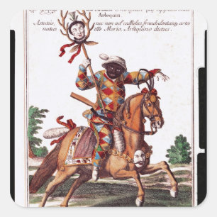 Harlequin on Horseback Square Sticker