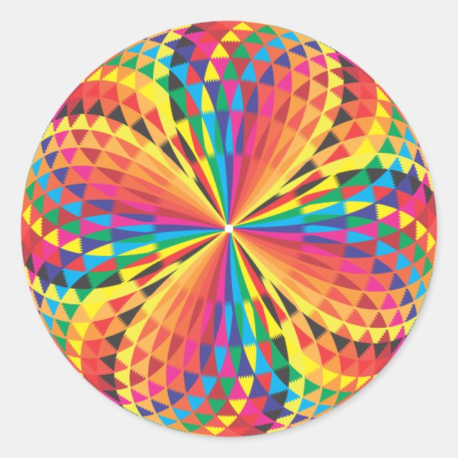 harlequin, optical illusion classic round sticker (Front)