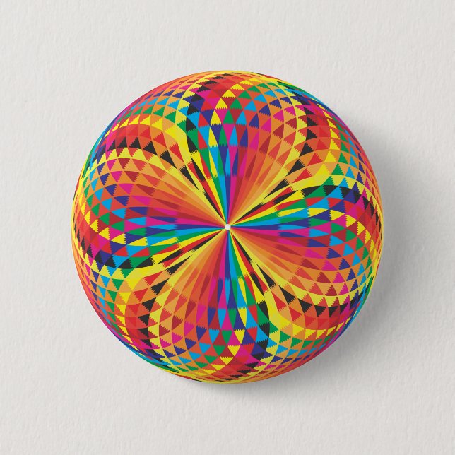 harlequin, optical illusion pinback button (Front)