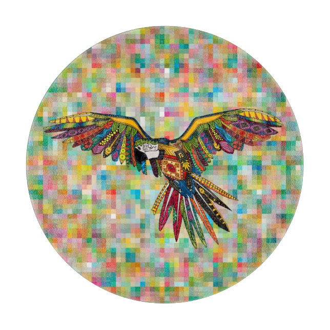 harlequin parrot cutting board (Front)