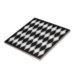 Harlequin Pattern Black and White Ceramic Tile