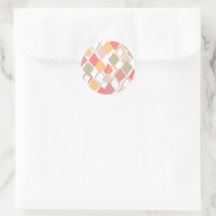 Harlequin pattern in popsicles summer colors classic round sticker